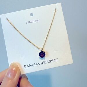 Banana Republic Gold and Purple Necklace with Modern Design